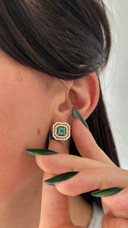 Natural Emerald Diamond Earrings 14k Gold 1.52 TCW Certified $6,950 111888