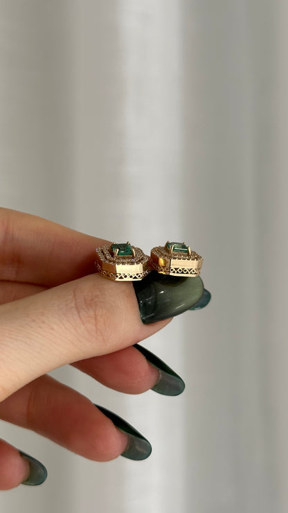 Natural Emerald Diamond Earrings 14k Gold 1.52 TCW Certified $6,950 111888