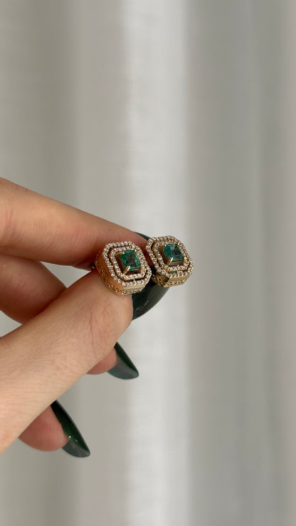 Natural Emerald Diamond Earrings 14k Gold 1.52 TCW Certified $6,950 111888
