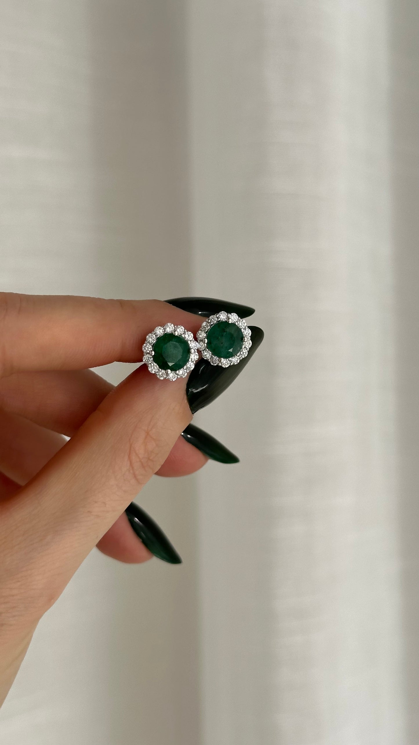 Natural Emerald Diamond Earrings 14k Gold 3.06 TCW Certified $4,950 509019