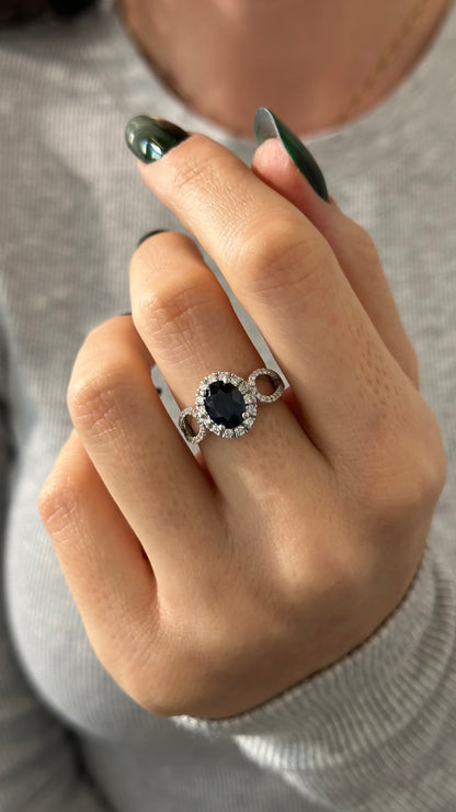 Natural Sapphire Diamond Ring Size 6.25 14k W Gold 2.31 TCW Certified $4,975 402670