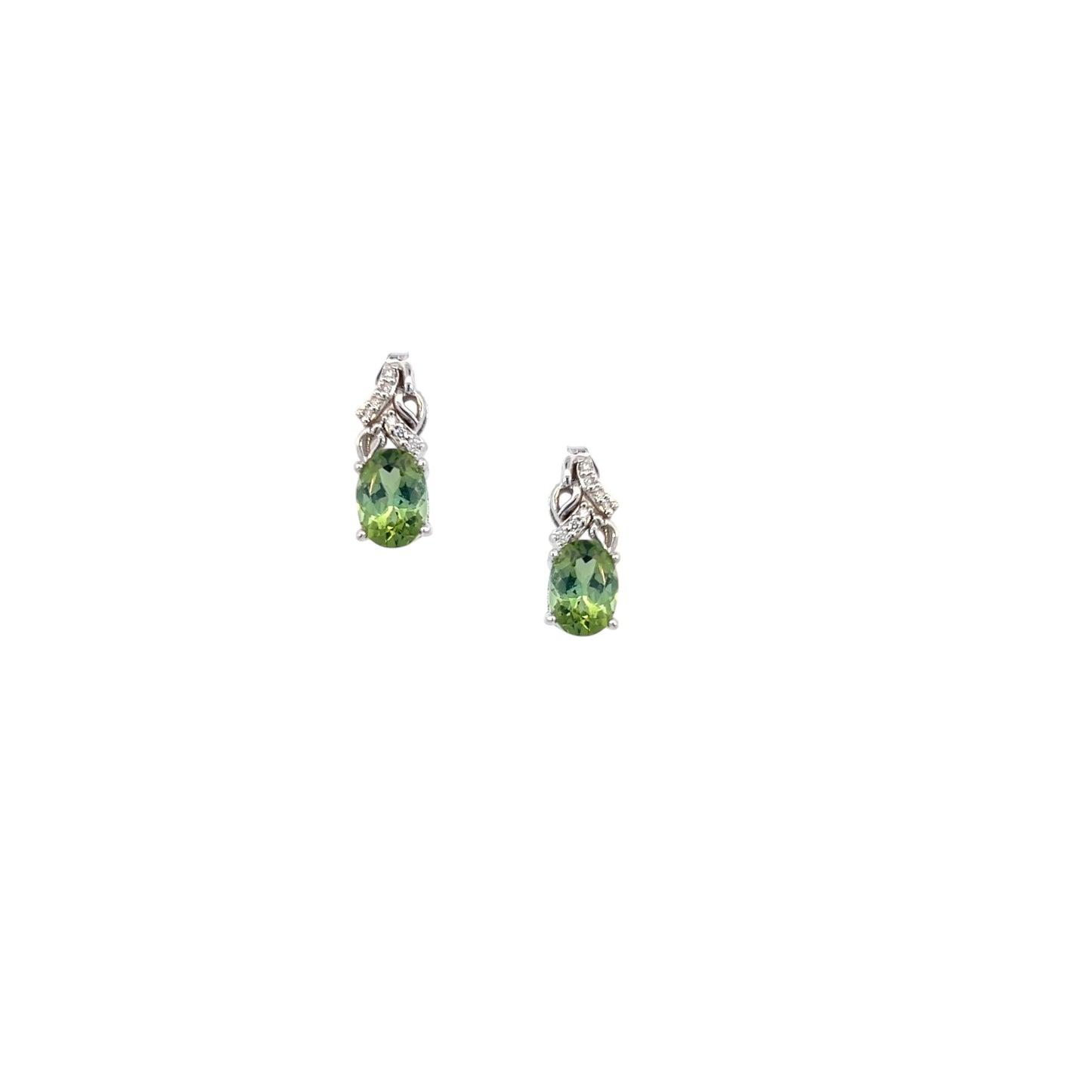 Natural Tourmaline Diamond Earrings 14k White Gold 1.57 TCW Certified $3,490 211894