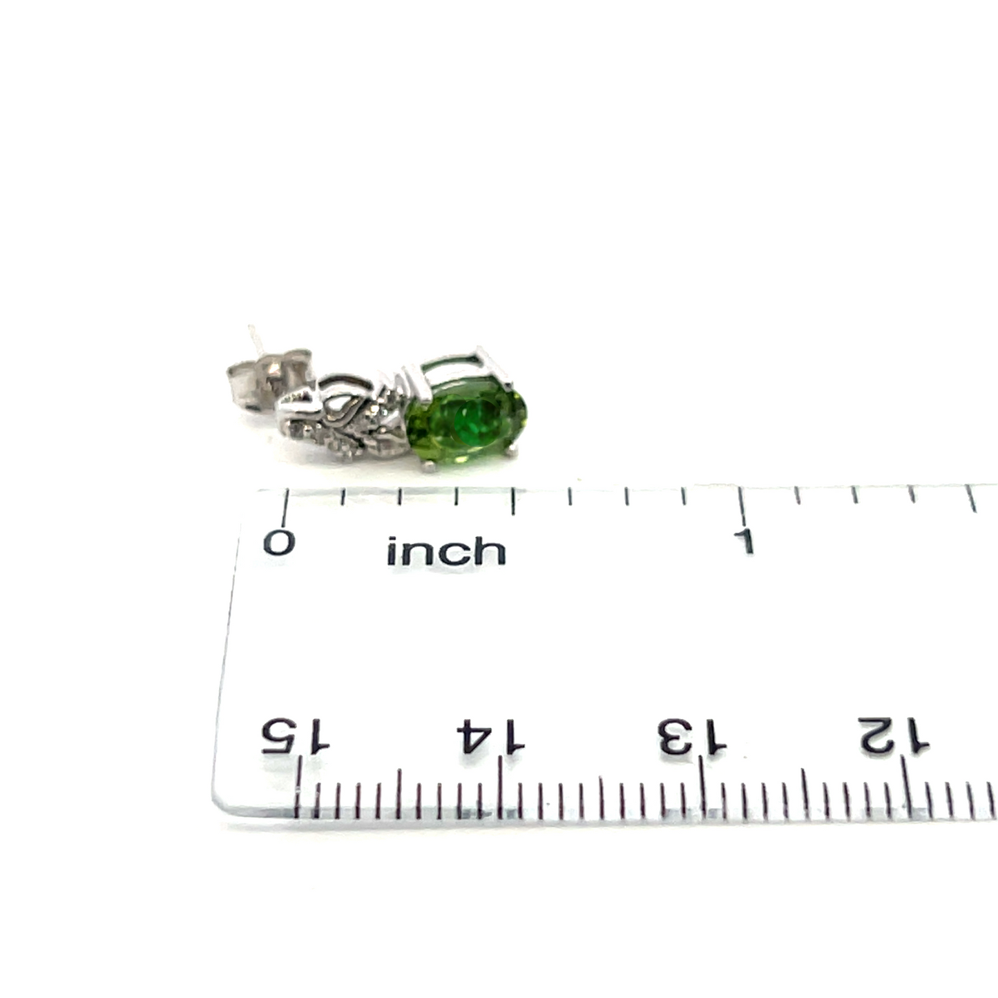 Natural Tourmaline Diamond Earrings 14k White Gold 1.57 TCW Certified $3,490 211894