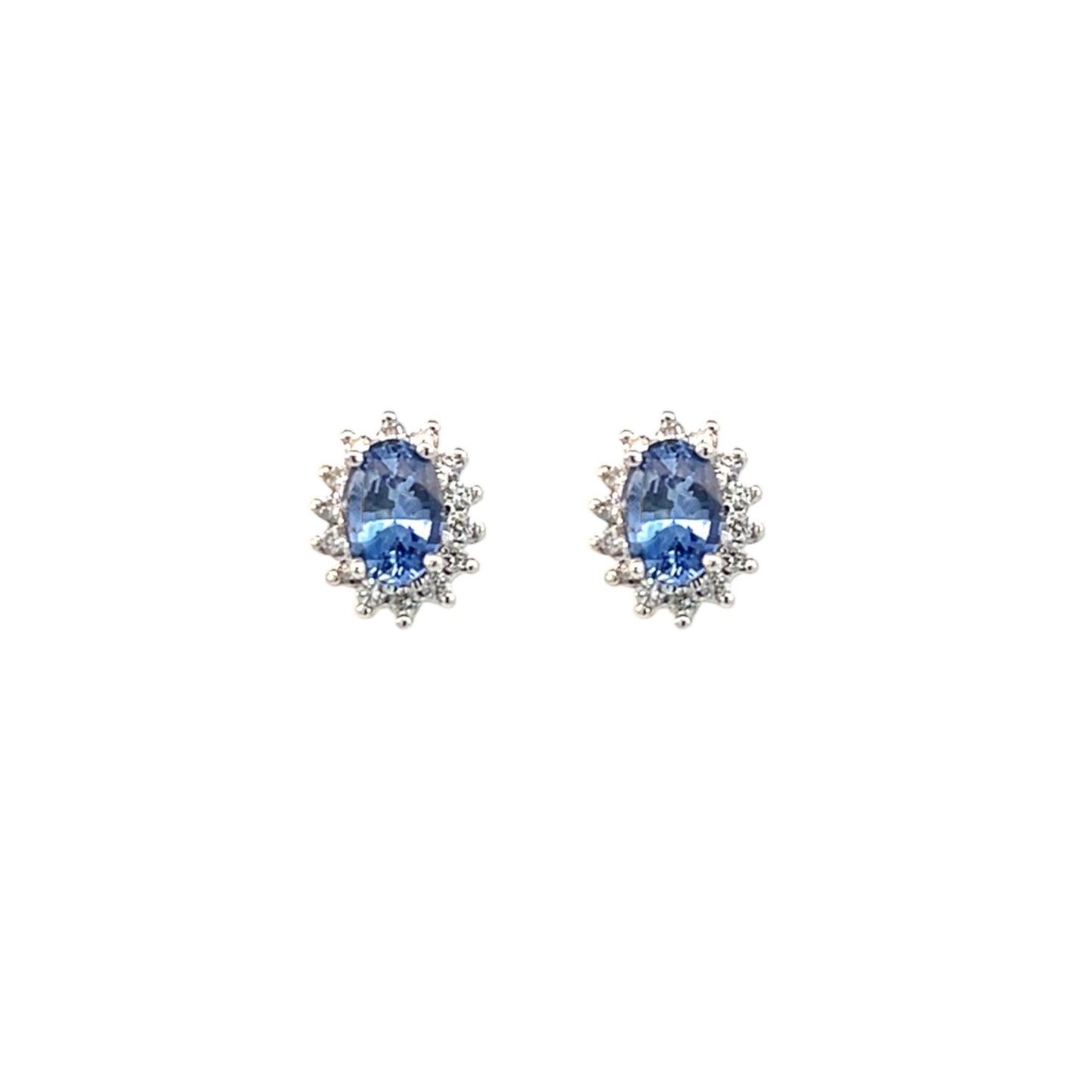 Natural Sapphire Diamond Earrings 14k White Gold 1.68 TCW Certified $3,950 215099