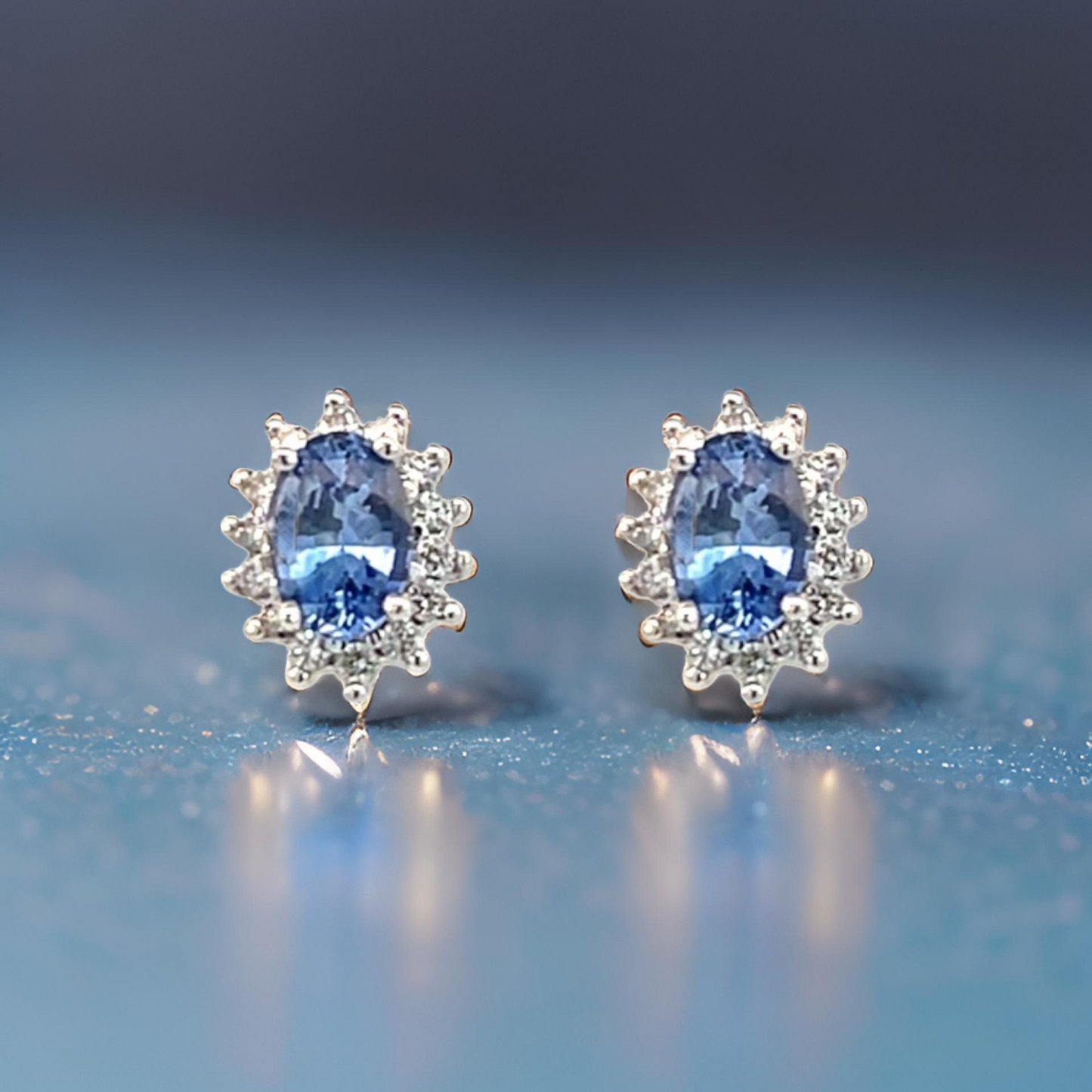 Natural Sapphire Diamond Earrings 14k White Gold 1.68 TCW Certified $3,950 215099