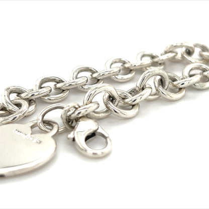 Tiffany & Co Estate Heart Charm Bracelet 7.5" Sterling Silver 34.9g TIF758