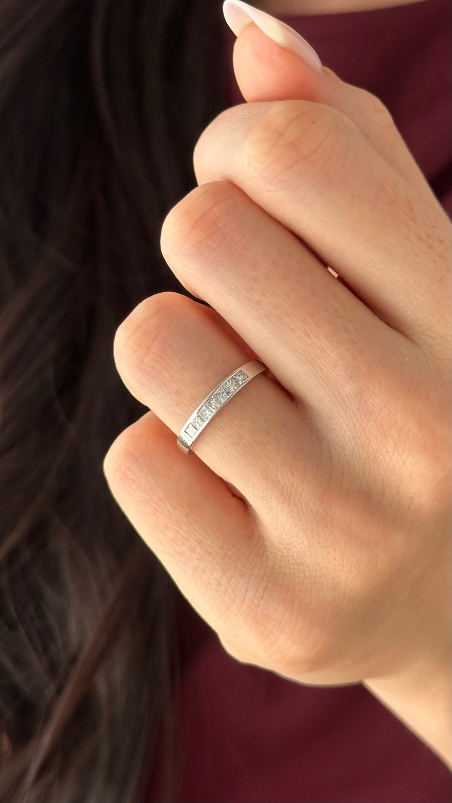 Natural Princess Cut Diamond Ring Size 6.5 14k Gold 0.35 TCW Certified $3,750 509023