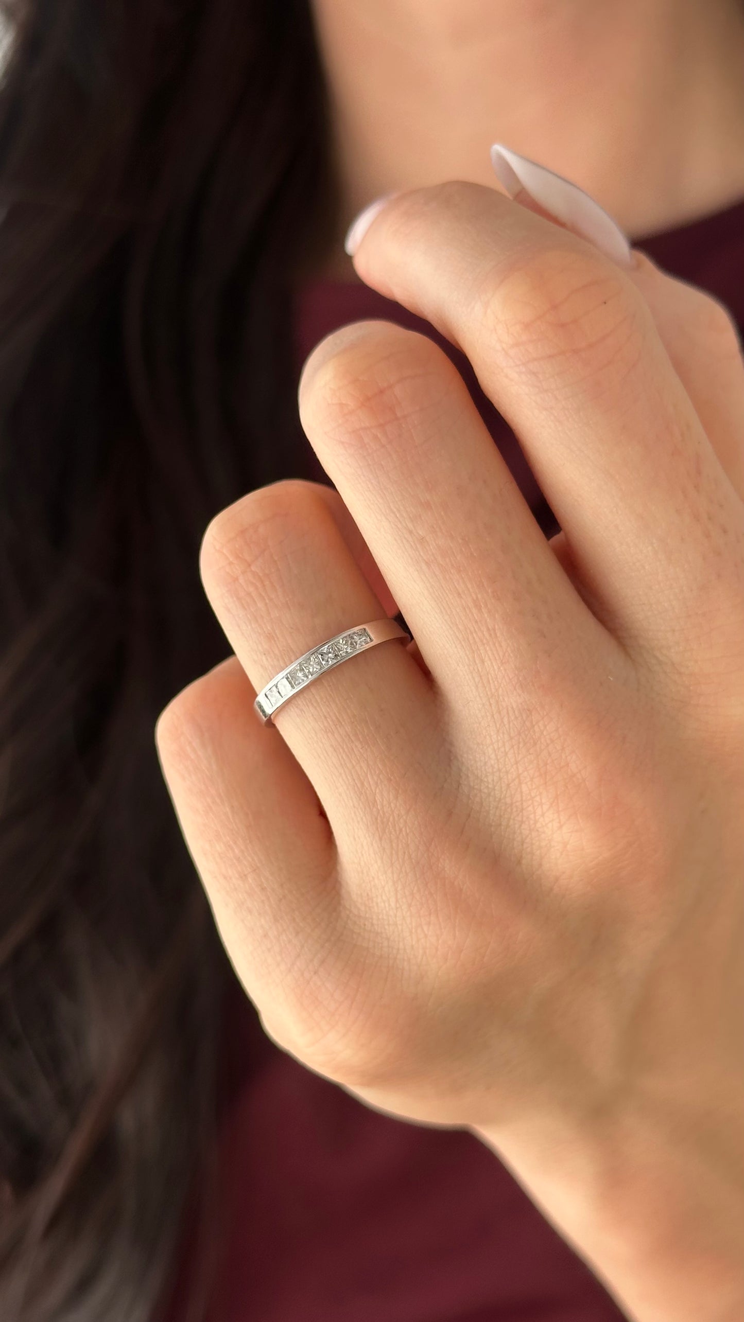 Natural Princess Cut Diamond Ring Size 6.5 14k Gold 0.35 TCW Certified $3,750 509023