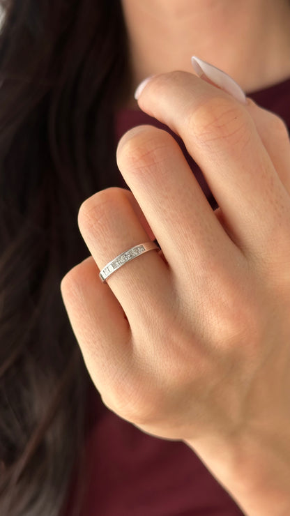Natural Princess Cut Diamond Ring Size 6.5 14k Gold 0.35 TCW Certified $3,750 509023