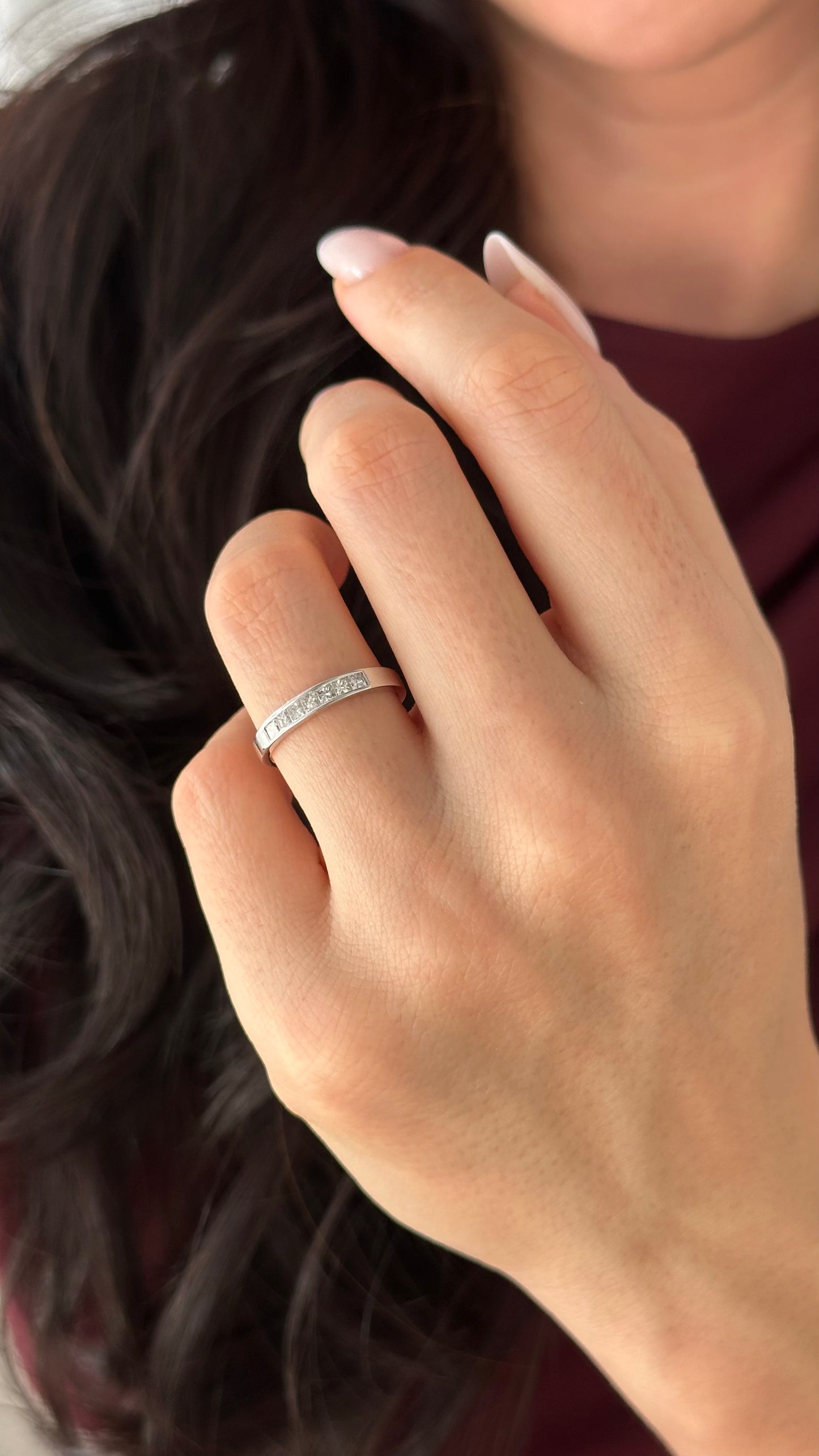 Natural Princess Cut Diamond Ring Size 6.5 14k Gold 0.35 TCW Certified $3,750 509023