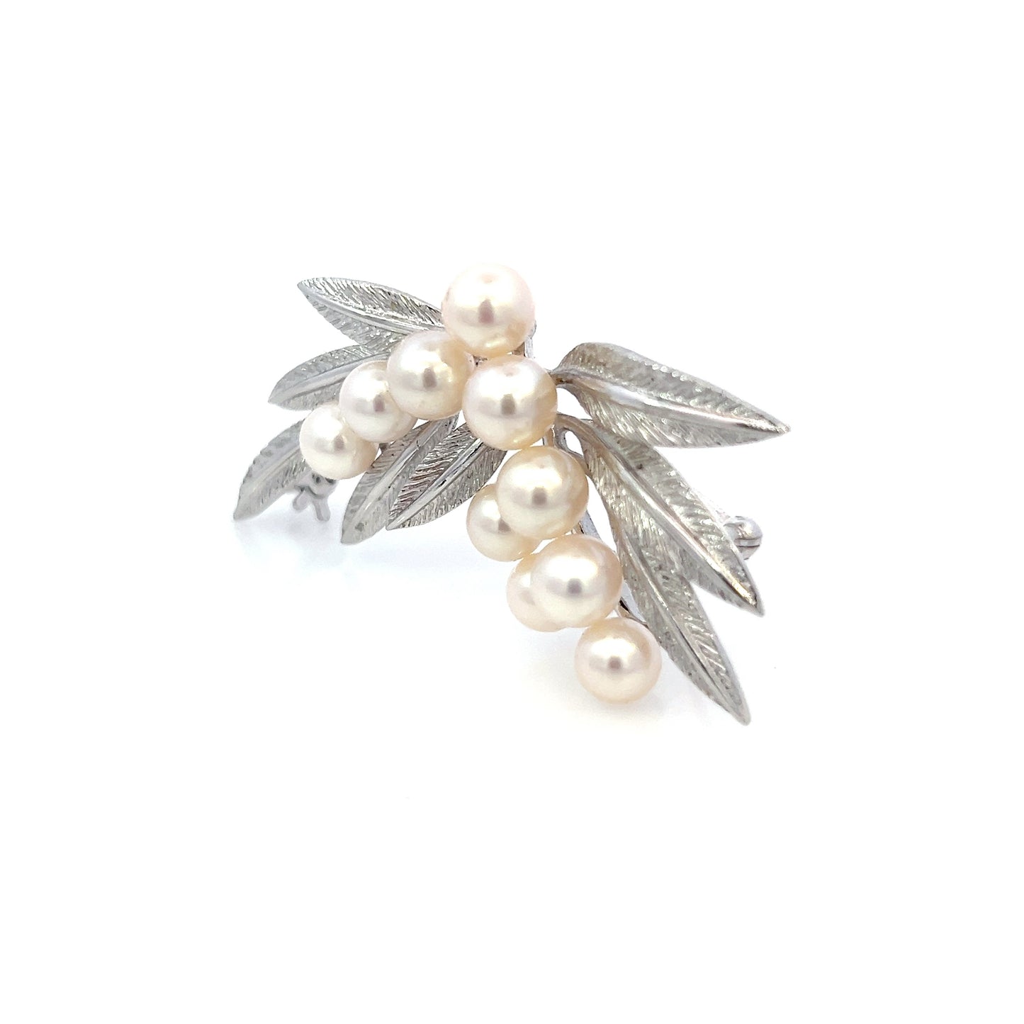 Mikimoto Estate Akoya Pearl Brooch Pin Sterling Silver 6.8 mm M424