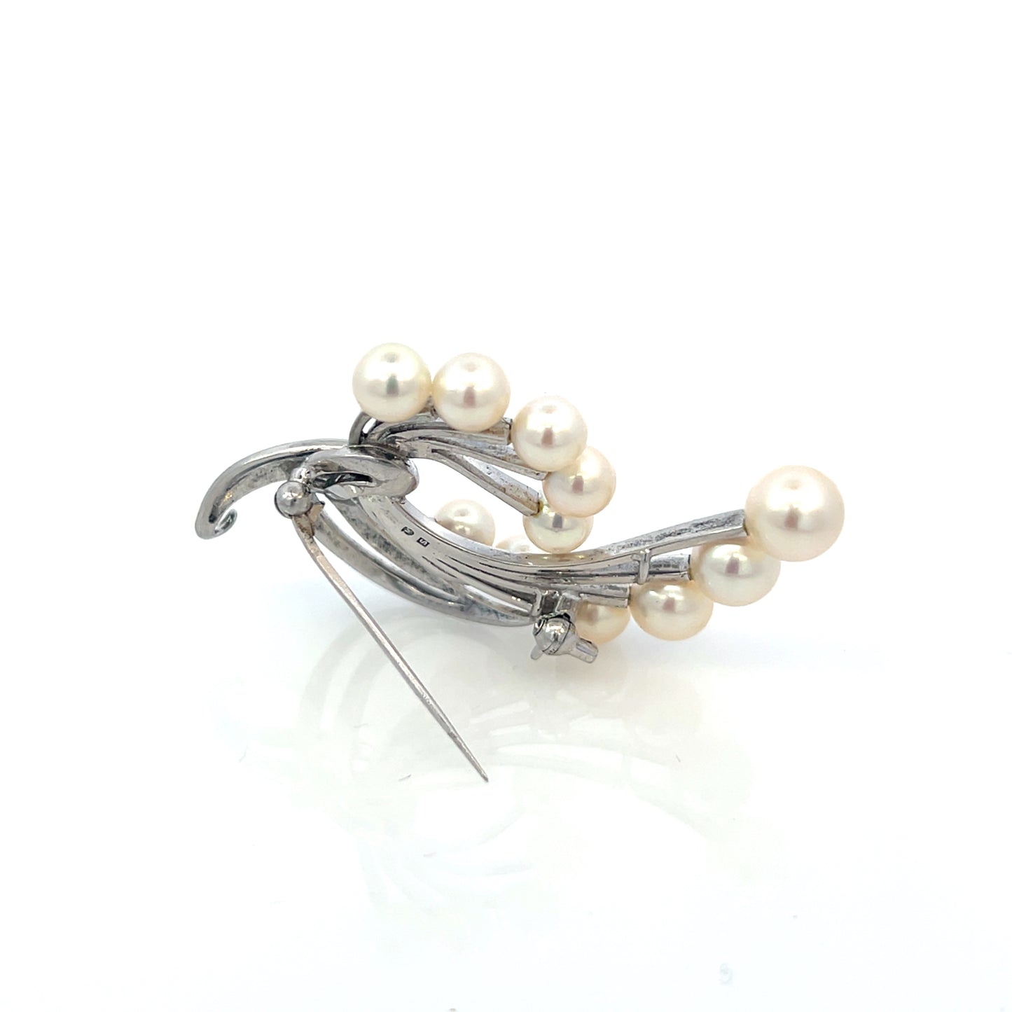 Mikimoto Estate Akoya Pearl Brooch Pin Sterling Silver 7.6 mm M425