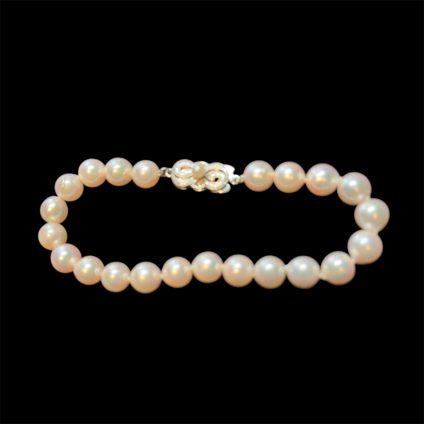 Mikimoto Estate Akoya Pearl Bracelet 8" Sterling Silver 8 mm M436