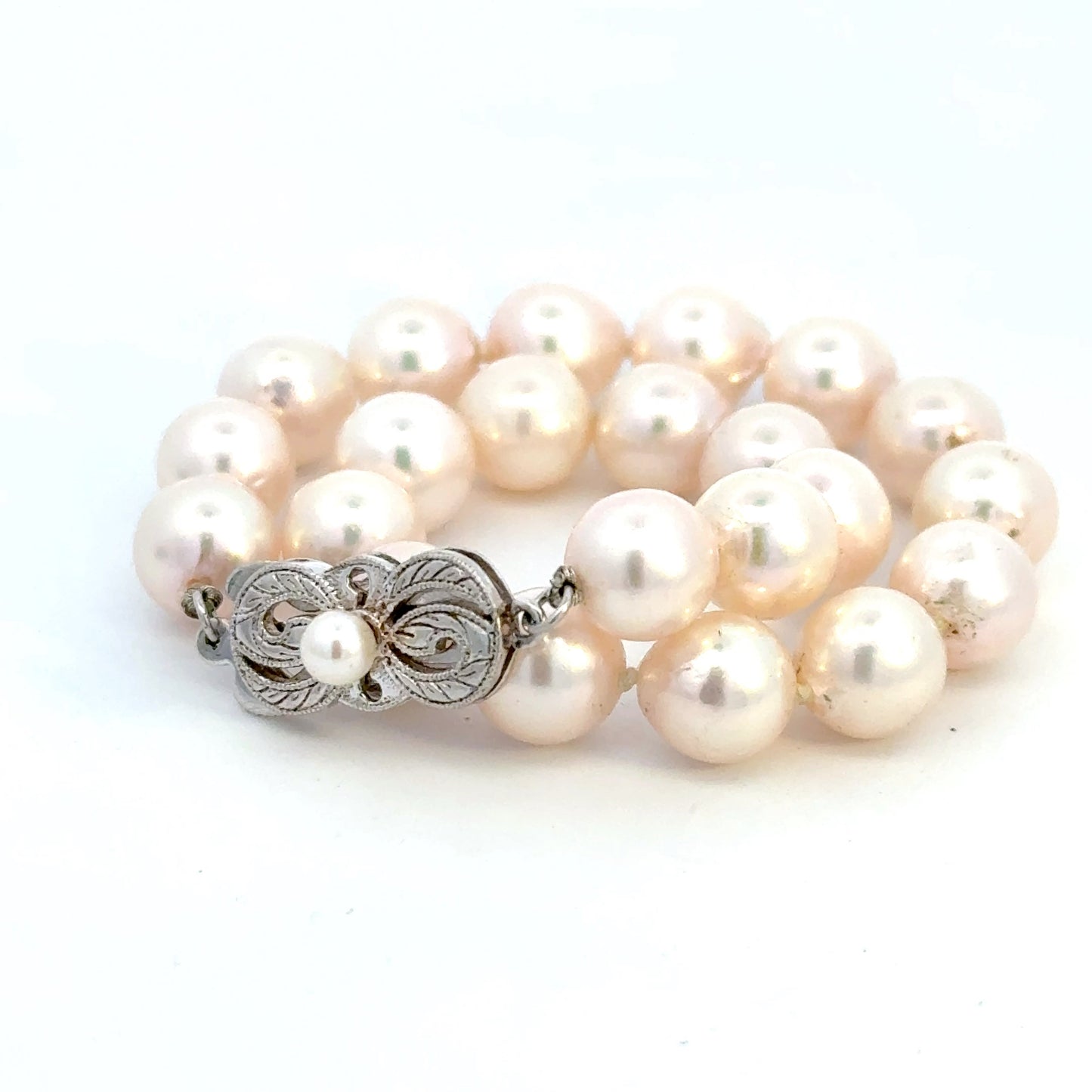 Mikimoto Estate Akoya Pearl Bracelet 8" Sterling Silver 8 mm M436