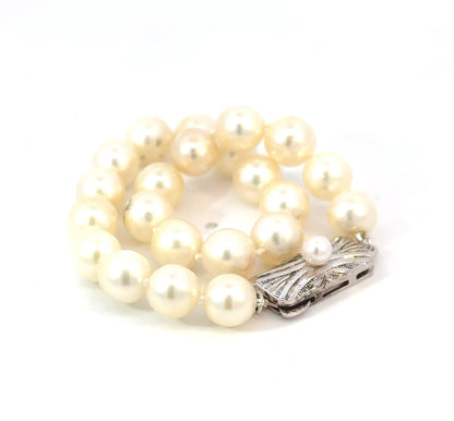 Mikimoto Estate Akoya Pearl Bracelet 7" Sterling Silver 7 mm M437