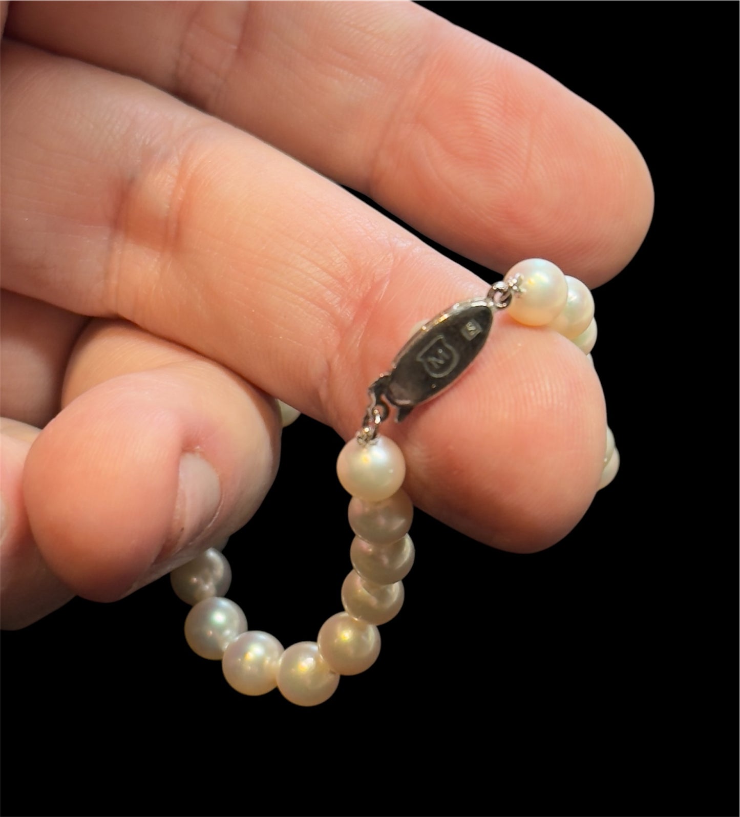 Mikimoto Estate Akoya Pearl Bracelet 7" Sterling Silver 6 mm M438