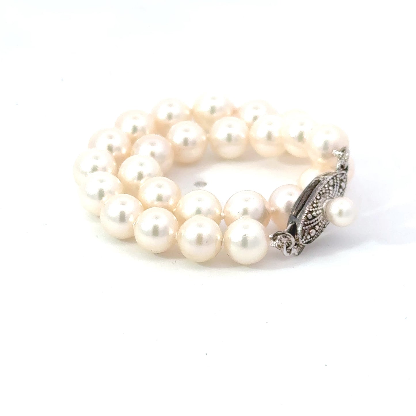 Mikimoto Estate Akoya Pearl Bracelet 7" Sterling Silver 6 mm M438