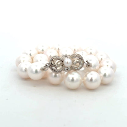 Mikimoto Akoya Pearl Bracelet 8" 8.5 mm Sterling Silver Estate M459