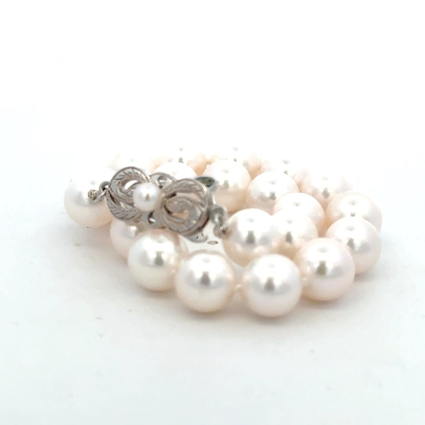 Mikimoto Akoya Pearl Bracelet 8" 8.5 mm Sterling Silver Estate M459