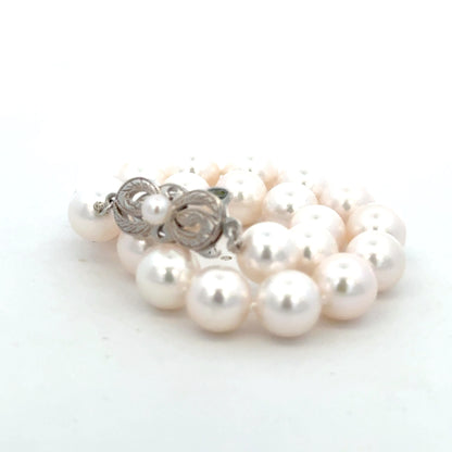Mikimoto Akoya Pearl Bracelet 8" 8.5 mm Sterling Silver Estate M459