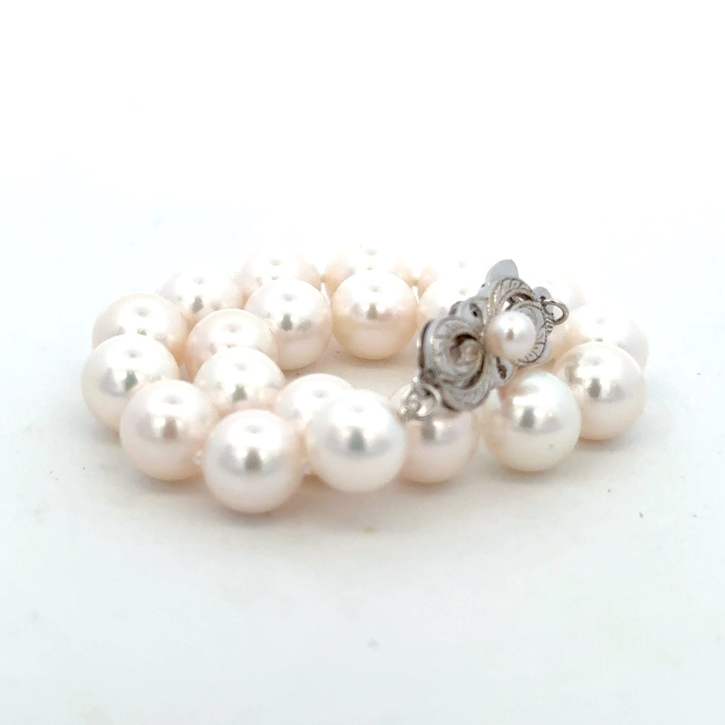 Mikimoto Akoya Pearl Bracelet 8" 8.5 mm Sterling Silver Estate M459