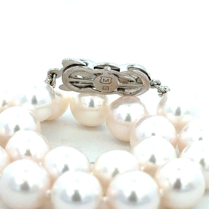 Mikimoto Akoya Pearl Bracelet 8" 8.5 mm Sterling Silver Estate M459