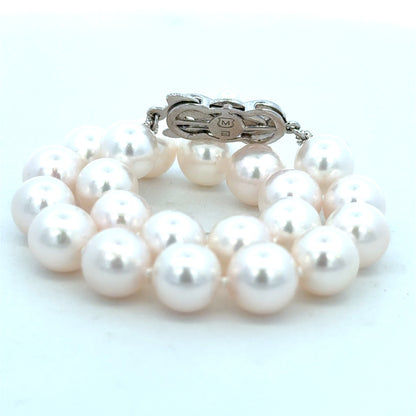 Mikimoto Akoya Pearl Bracelet 8" 8.5 mm Sterling Silver Estate M459