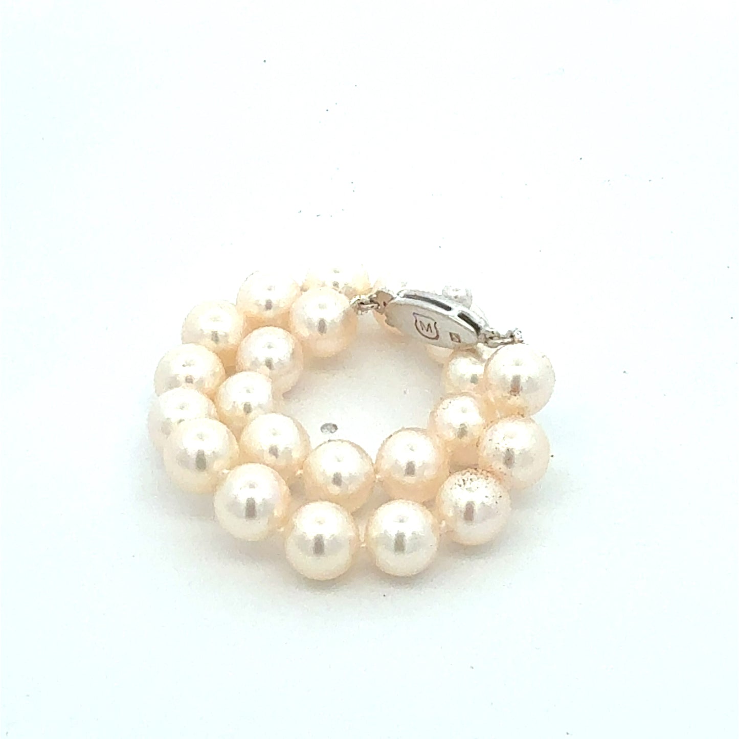 Mikimoto Akoya Pearl Bracelet 6.75" 7 mm Sterling Silver Estate M461