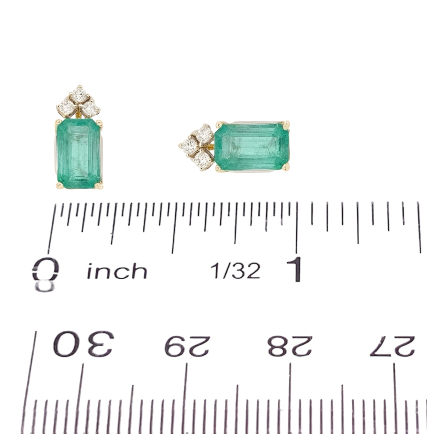 Natural Emerald Diamond Earrings 14k Yellow Gold 1.69 TCW Certified $2,950 121255
