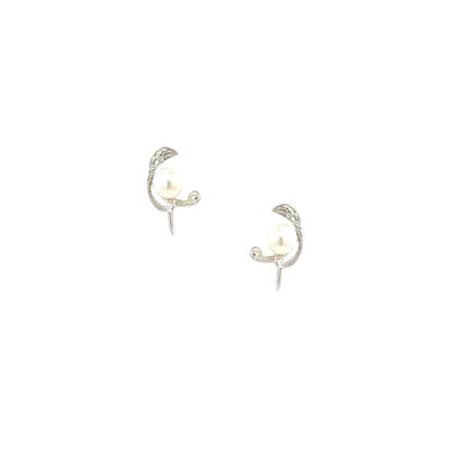 Mikimoto Estate Akoya Pearl Clip-on Earrings Sterling Silver 6.19 mm M435