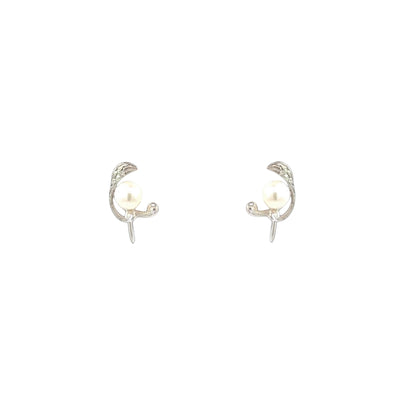 Mikimoto Estate Akoya Pearl Clip-on Earrings Sterling Silver 6.19 mm M435