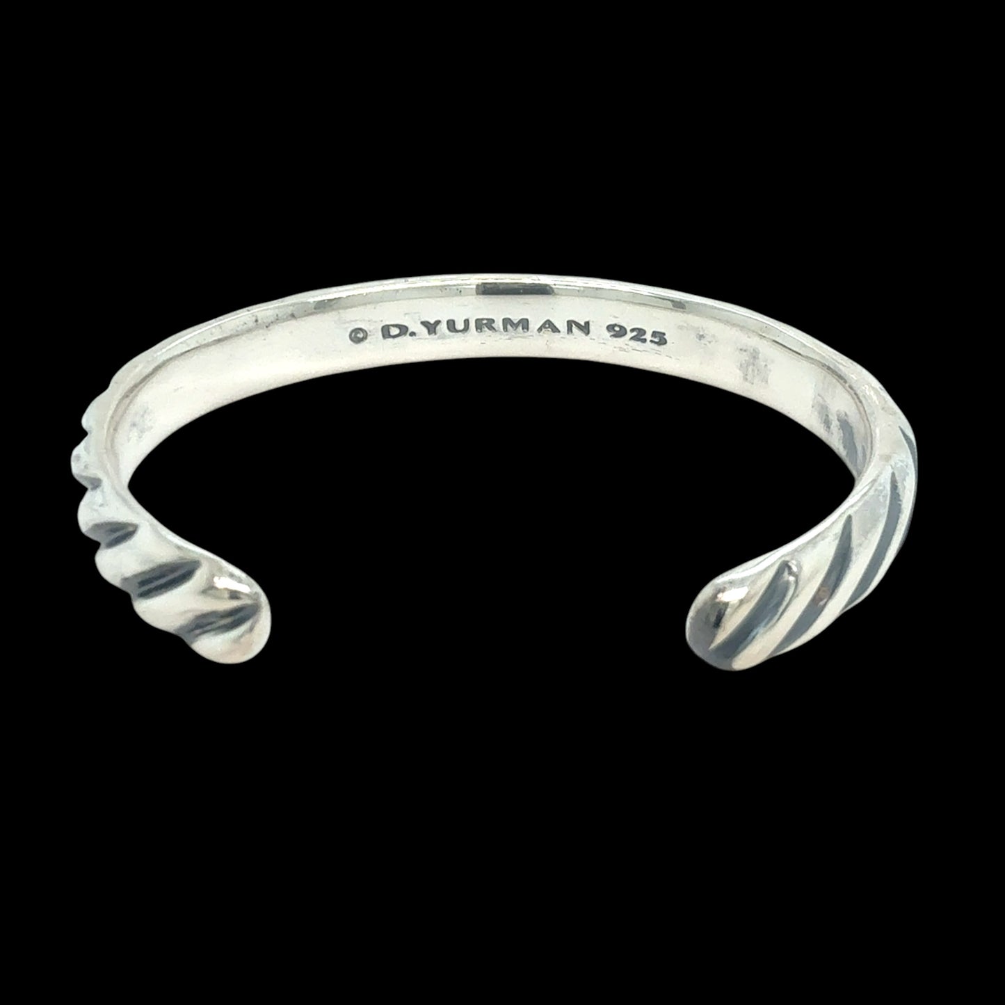 David Yurman Chevron Cuff Bracelet Size M Sterling Silver Estate DY570