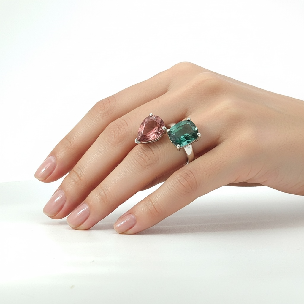 Natural Tourmaline Ring Size 6 14k White Gold 6.07 TCW Certified $4,950 601224