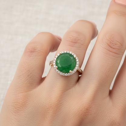 Natural Emerald Diamond Ring Size 7 14k Yellow Gold 5.58 TCW Certified $5,950 601221