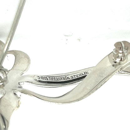 Tiffany & Co Estate Ribbon Brooch Pin Sterling Silver TIF833