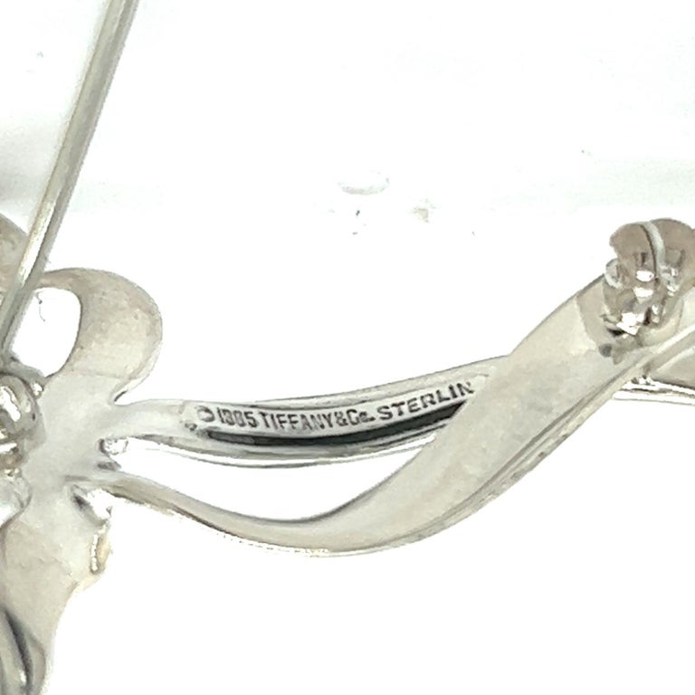 Tiffany & Co Estate Ribbon Brooch Pin Sterling Silver TIF834