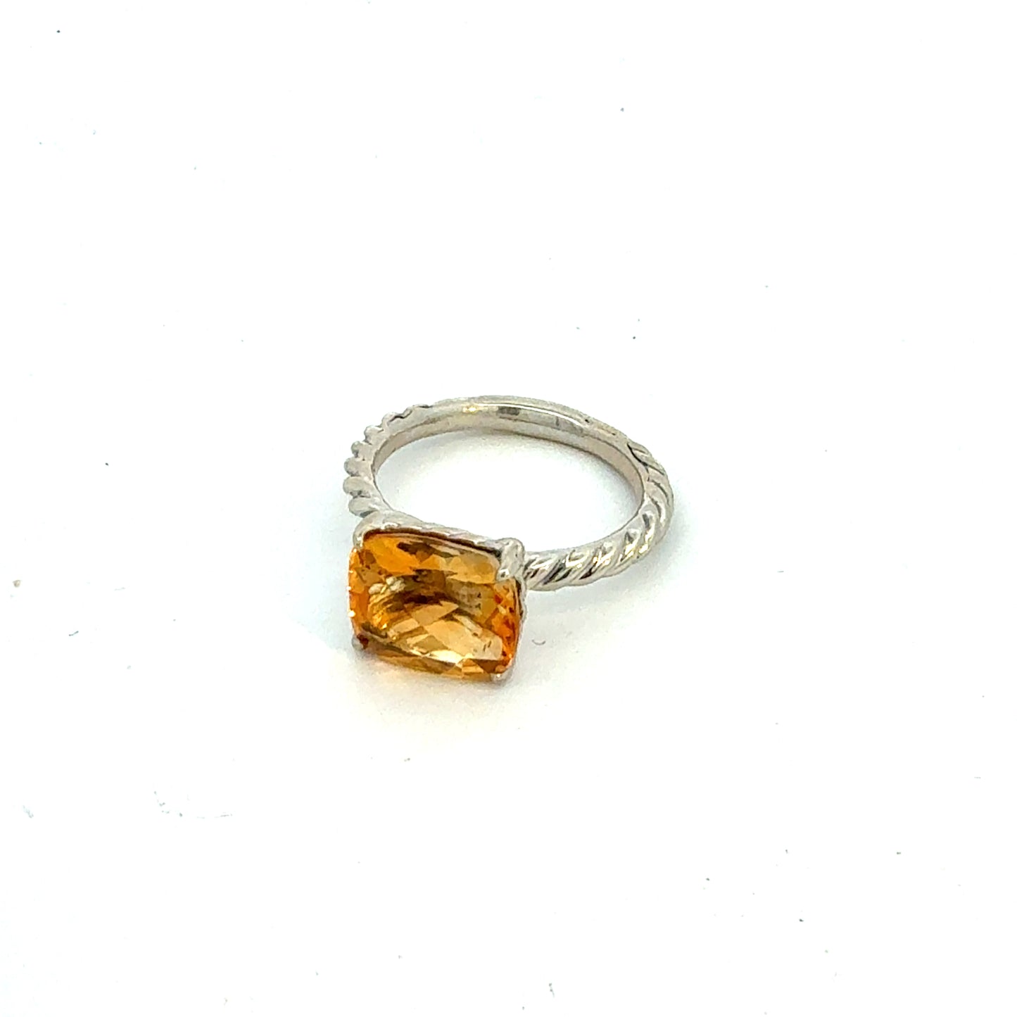 David Yurman Madeira Citrine Ring Size 8.5 Silver DY763