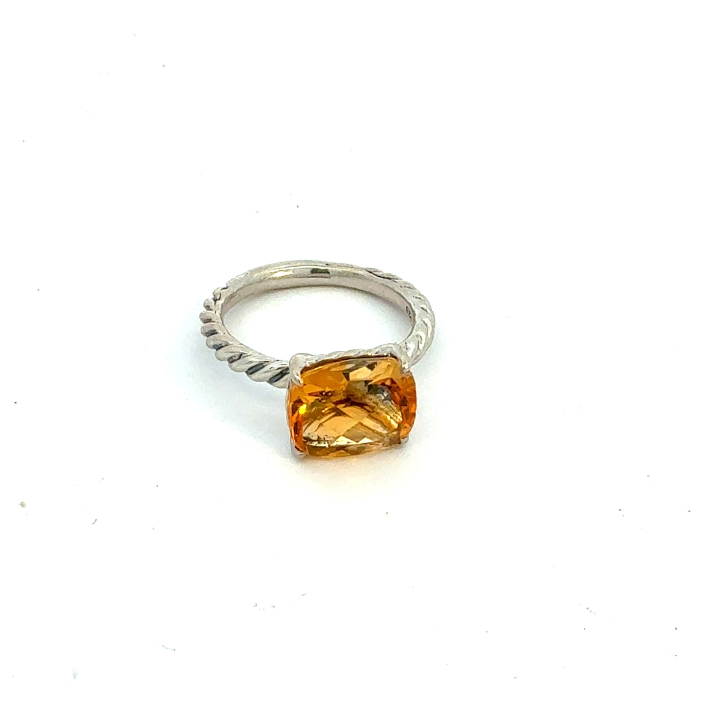 David Yurman Madeira Citrine Ring Size 8.5 Silver DY763