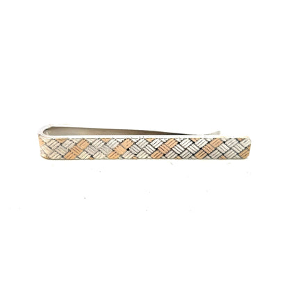 Tiffany & Co Estate Money Clip Tie Pin Sterling Silver + 14K Gold TIF775