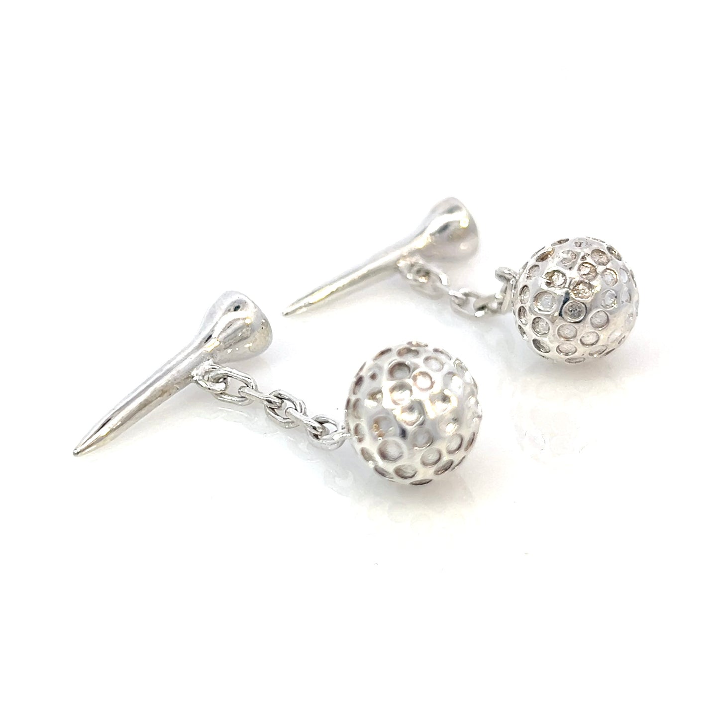 Tiffany & Co Estate Golf Ball Cufflinks Sterling Silver 15.39 Grams TIF777