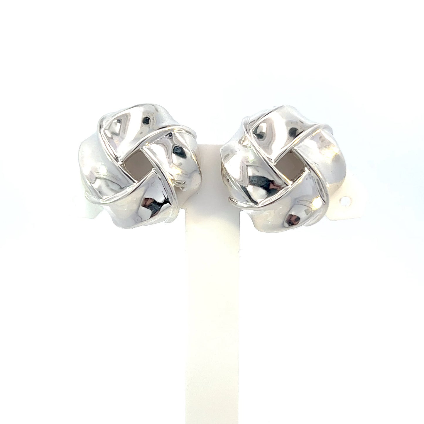 Tiffany & Co Estate Large Love Knot Earrings Sterling Silver TIF785