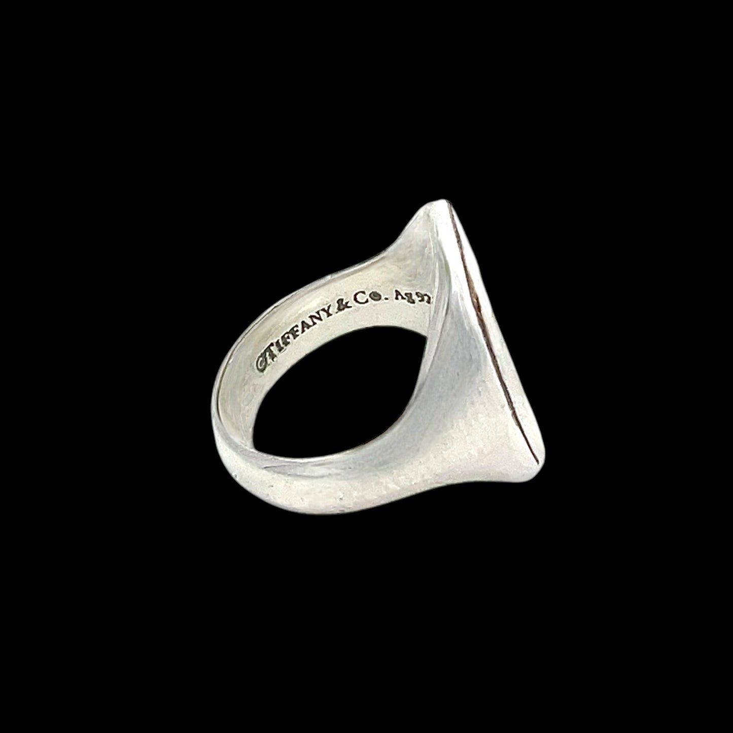 Tiffany & Co Estate Mens Signet Ring Size 4 Sterling Silver 10 Grams TIF817