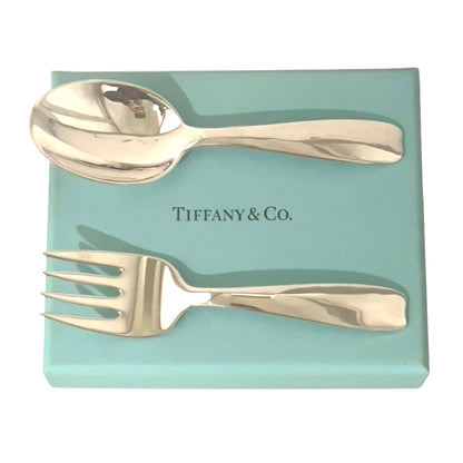 Tiffany & Co Baby Spoon & Fork Set Sterling Silver Estate TIF823