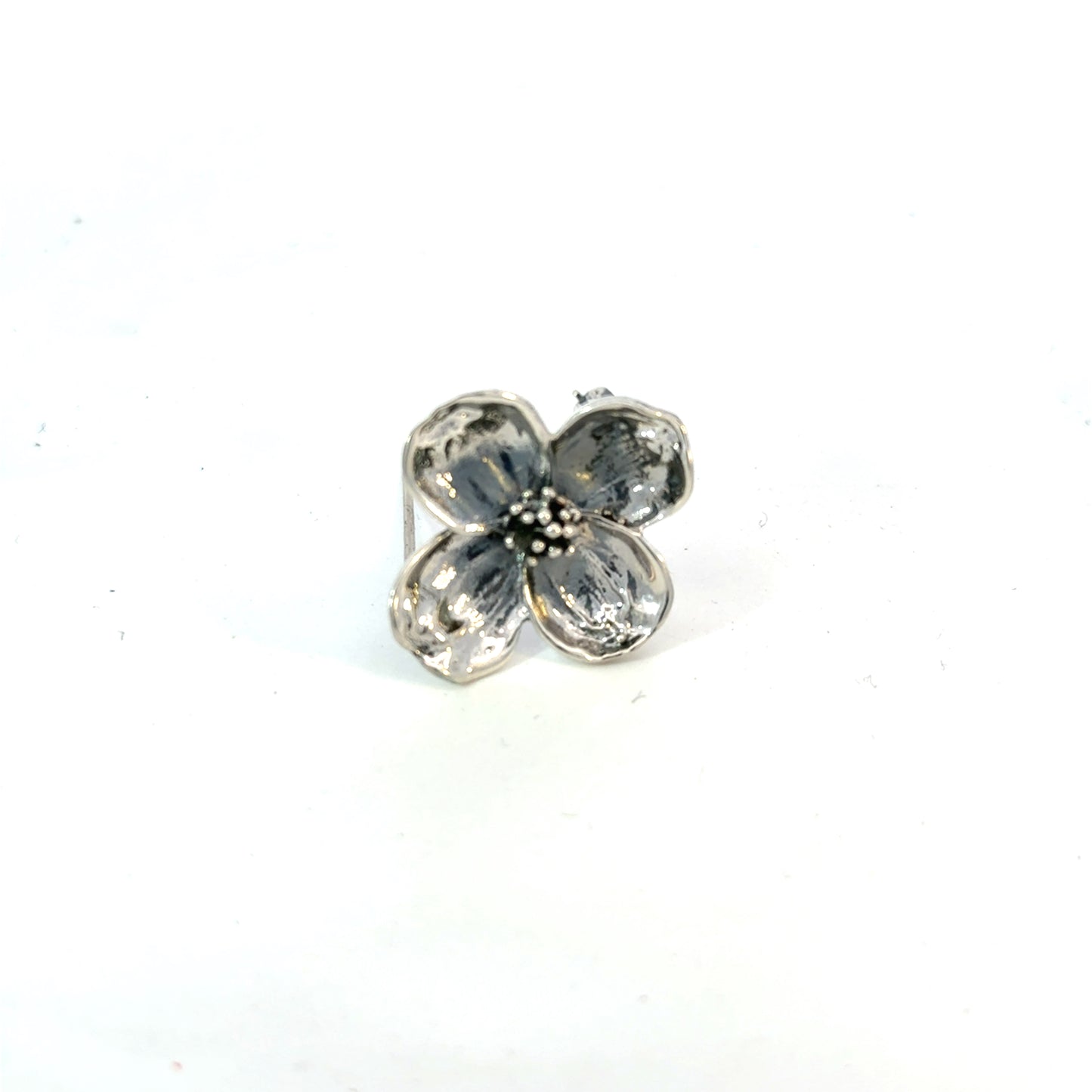 Tiffany & Co Estate Dogwood 4 leaf clover Flower Brooch Sterling Silver 4.45 Grams TIF845