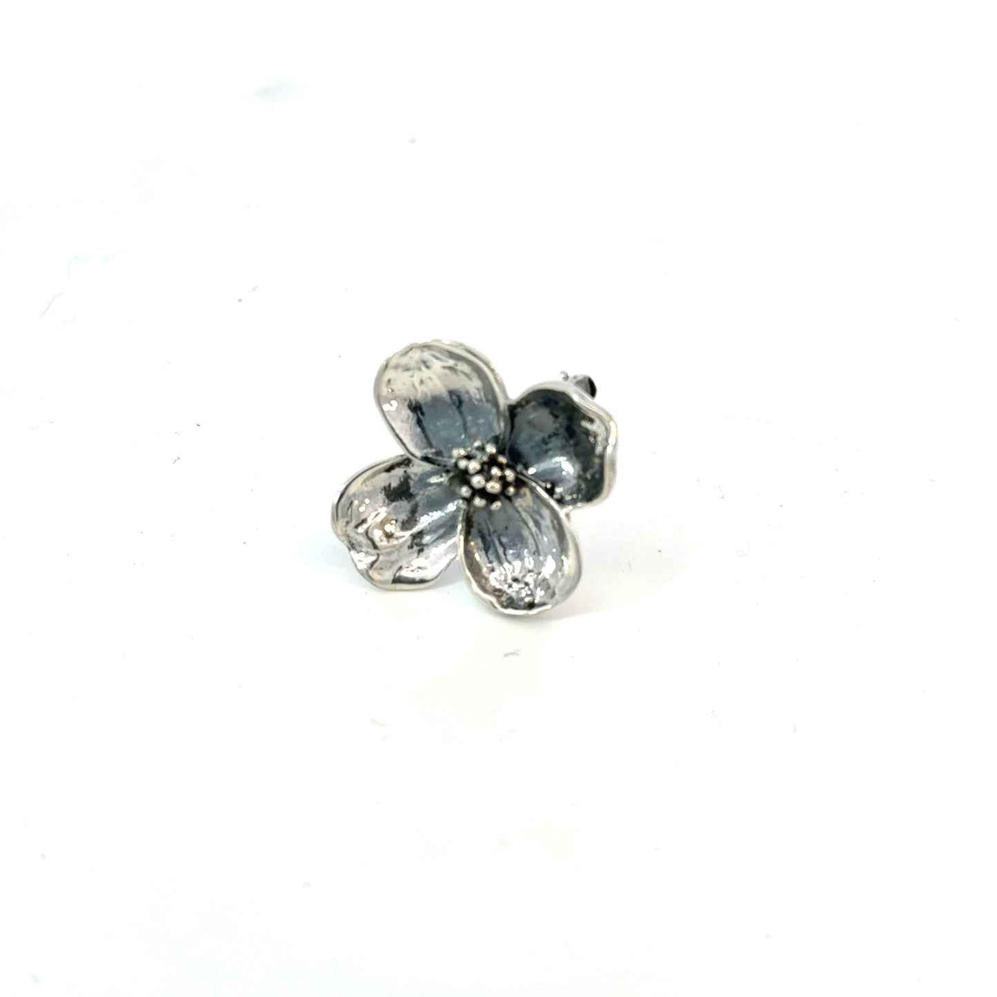 Tiffany & Co Estate Dogwood 4 leaf clover Flower Brooch Sterling Silver 4.45 Grams TIF845