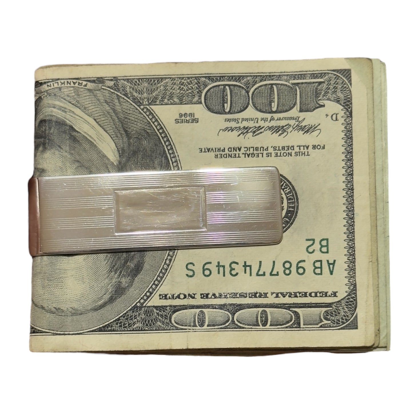 Tiffany & Co Etched Money Clip Sterling Silver Estate TIF910