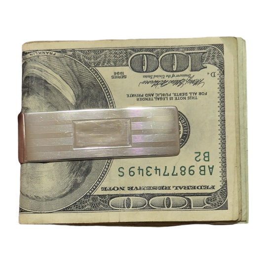 Tiffany & Co Etched Money Clip Sterling Silver Estate TIF911