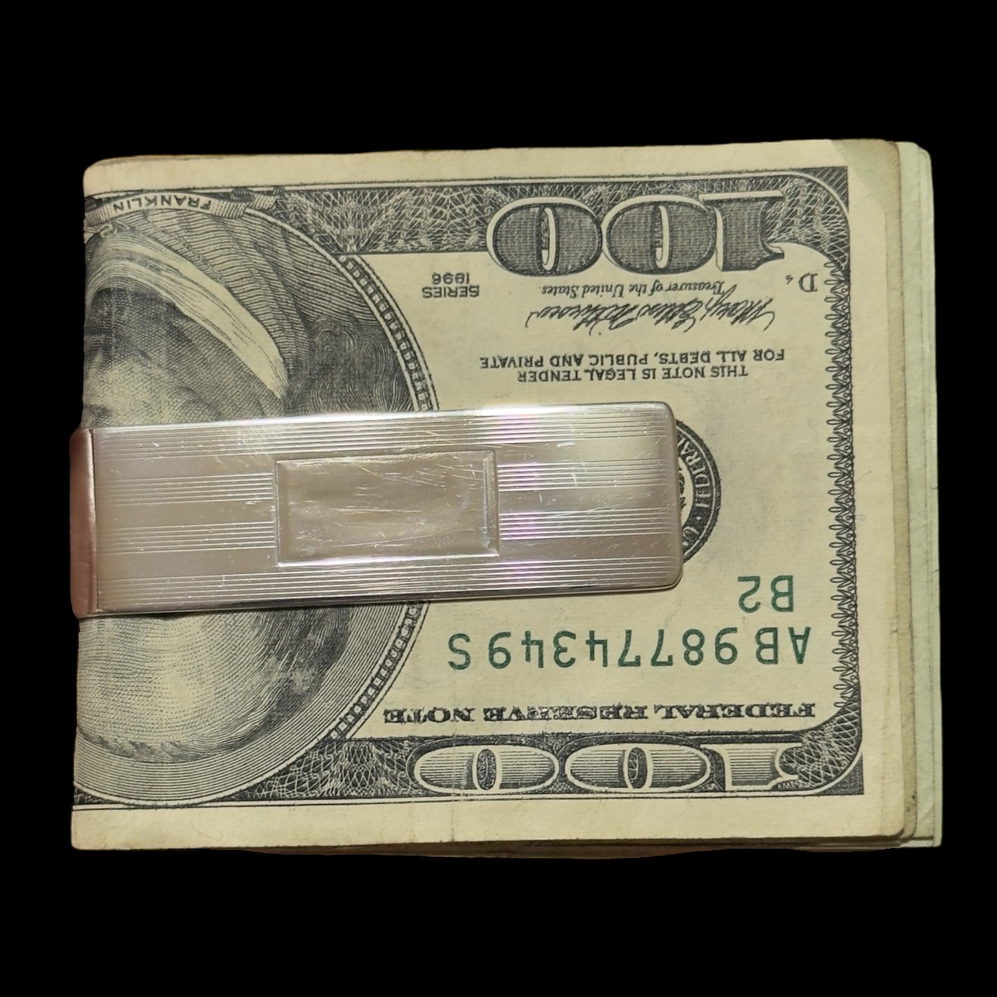 Tiffany & Co Etched Money Clip Sterling Silver Estate TIF910