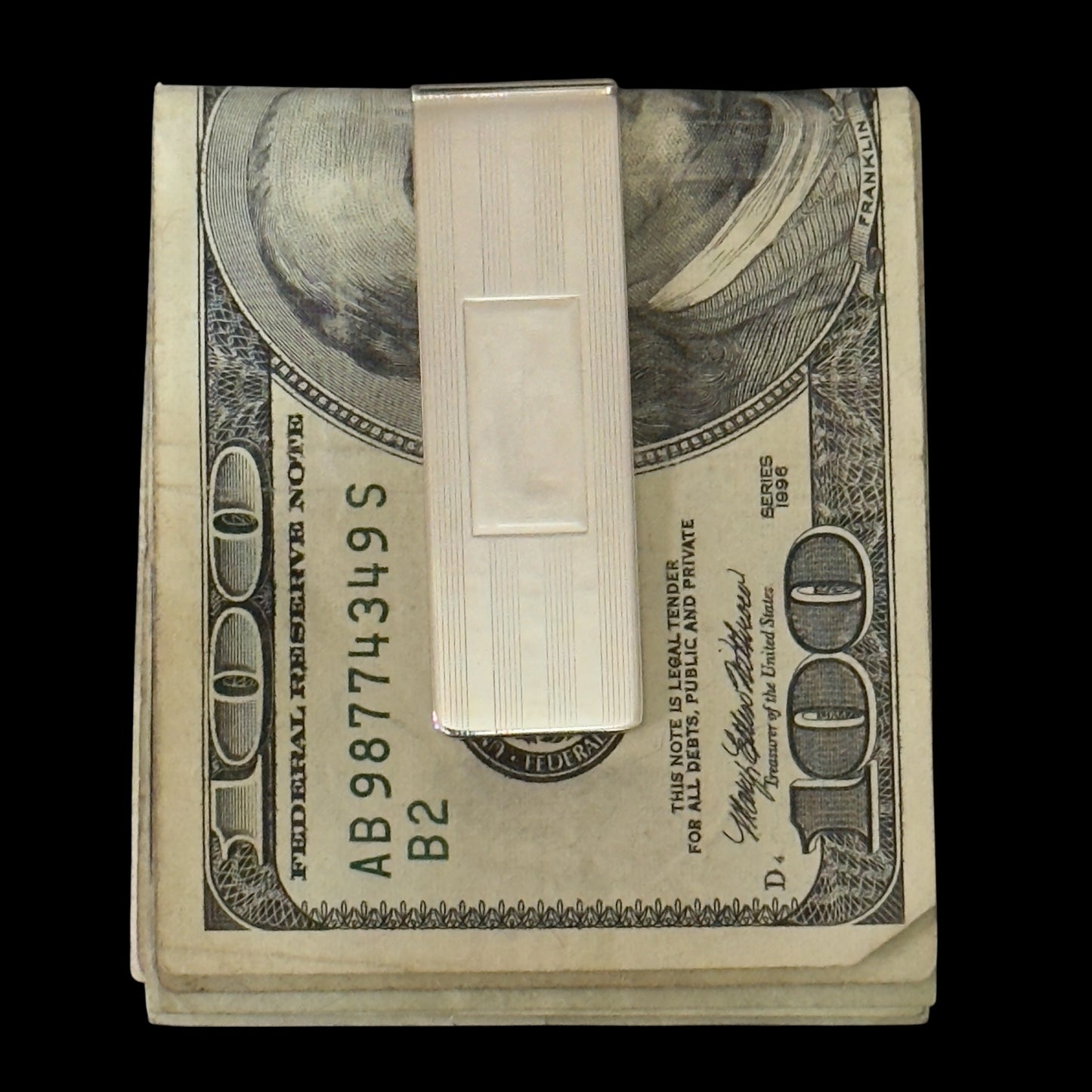Tiffany & Co Etched Money Clip Sterling Silver Estate TIF910