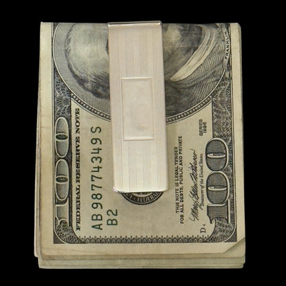 Tiffany & Co Etched Money Clip Sterling Silver Estate TIF910
